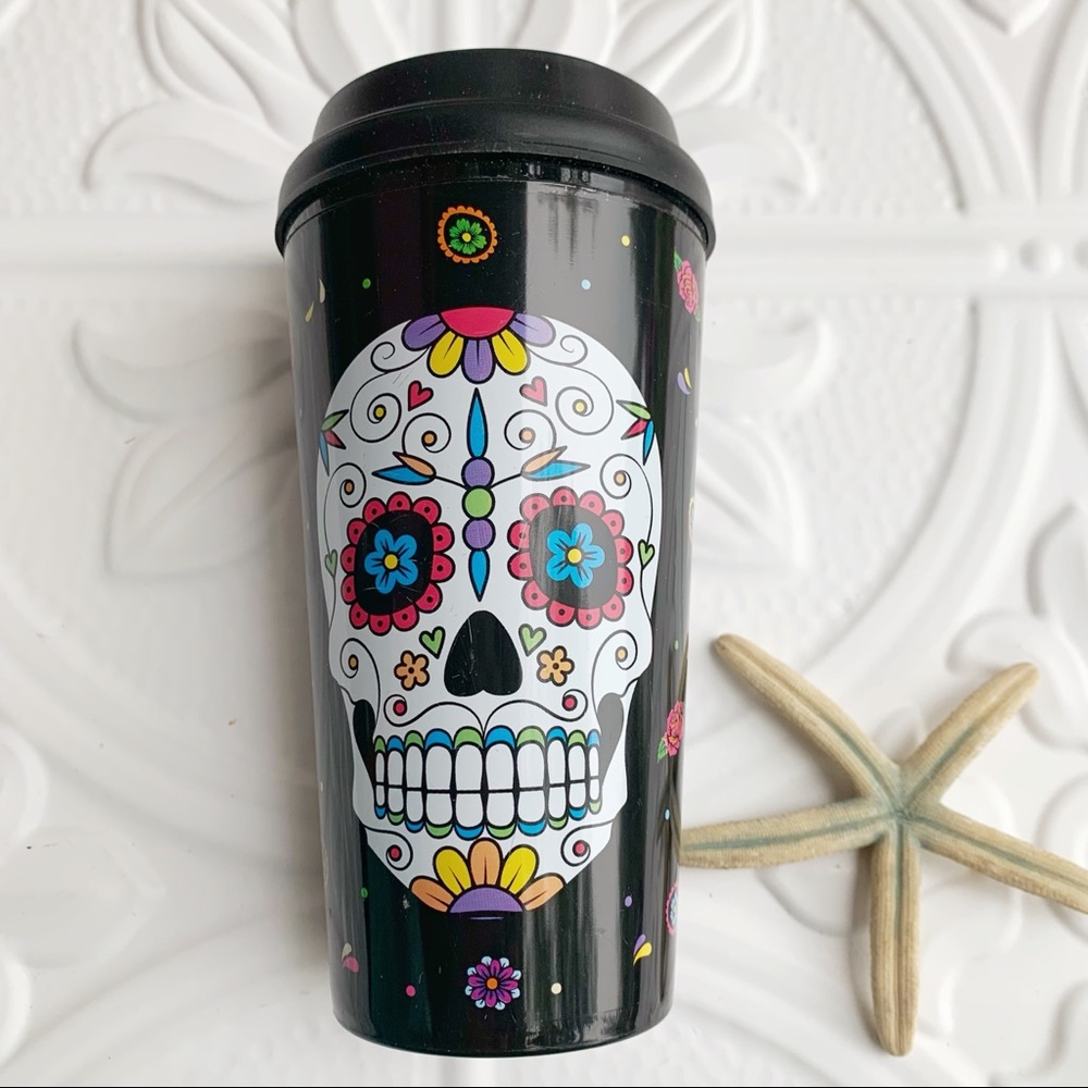 Candy Skull Reusable Travel Cup Coffee Tea DIA DE LOS MUERTOS